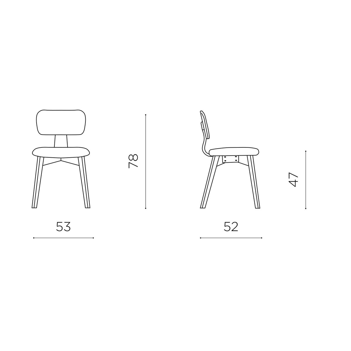 Chaise design moderne en bois (lot de 2) ORBE noir, PIER IMPORT
