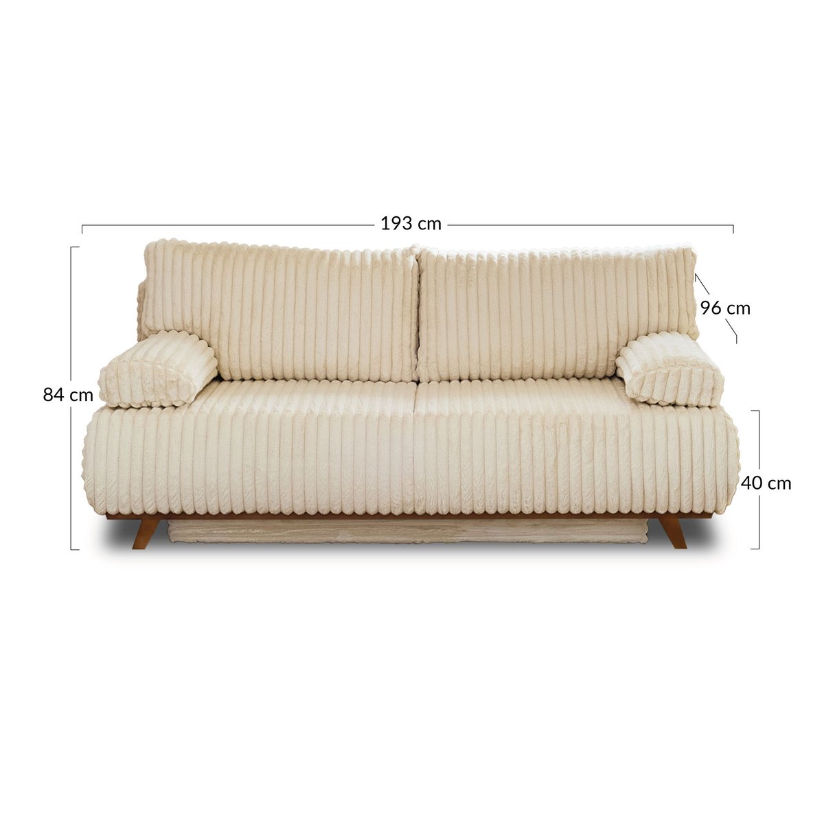 Canapé Convertible 3 places - CRISTAL gris anthracite, BEST MOBILIER