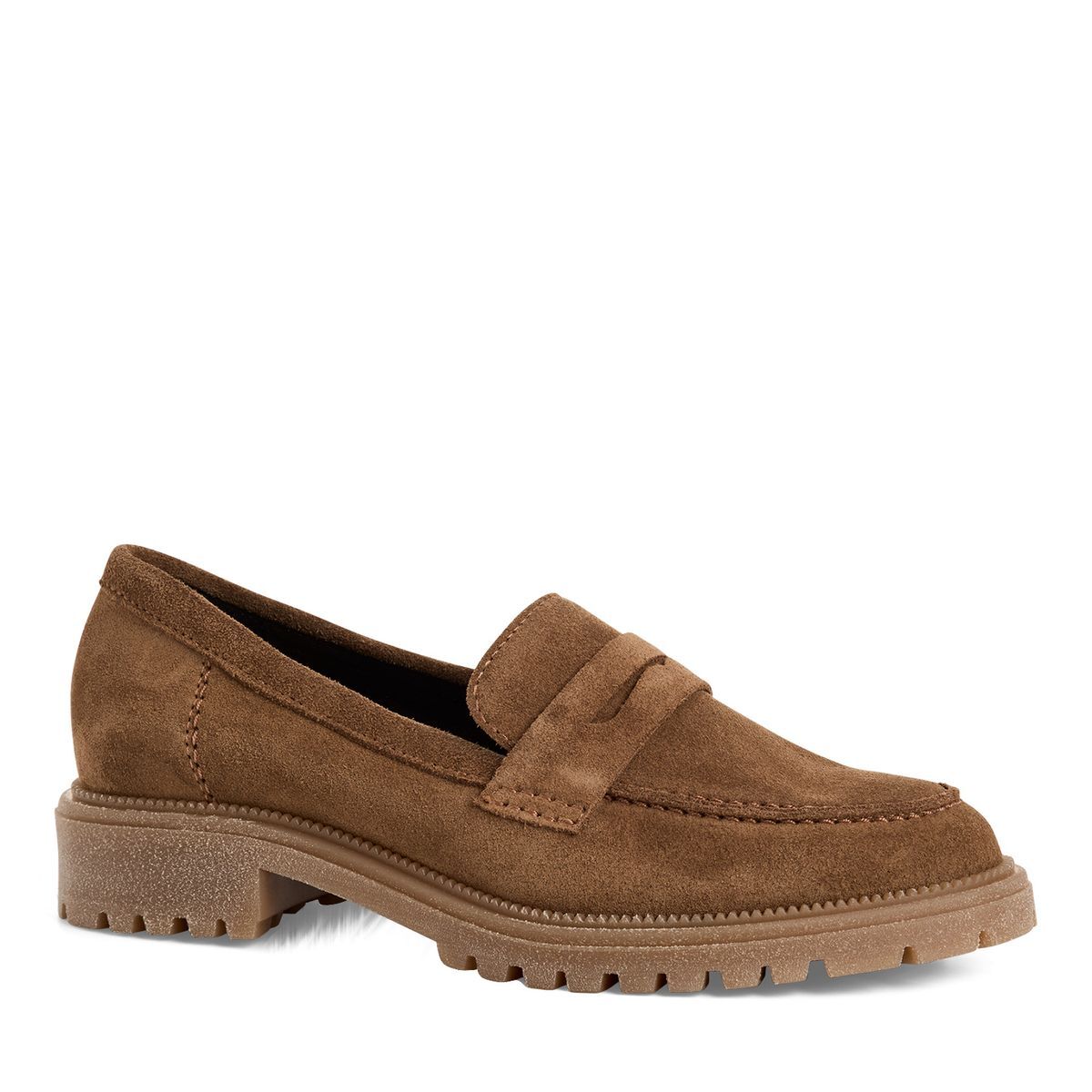 Slipper en cuir marron, TAMARIS