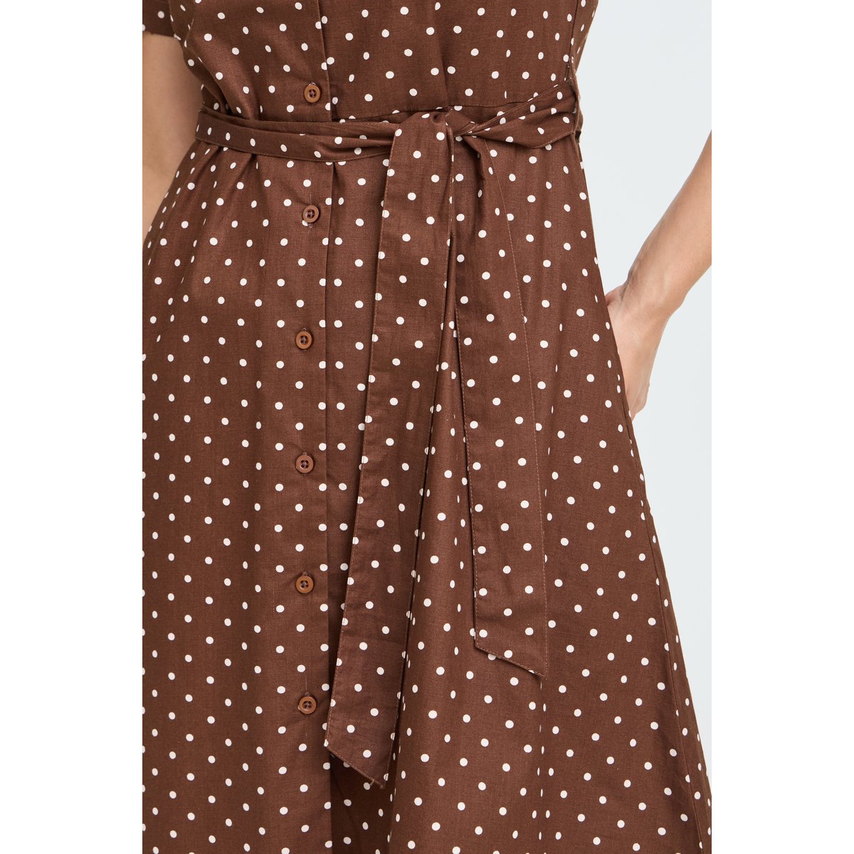 Robe décontractée marron fanty dot fondue, ICHI