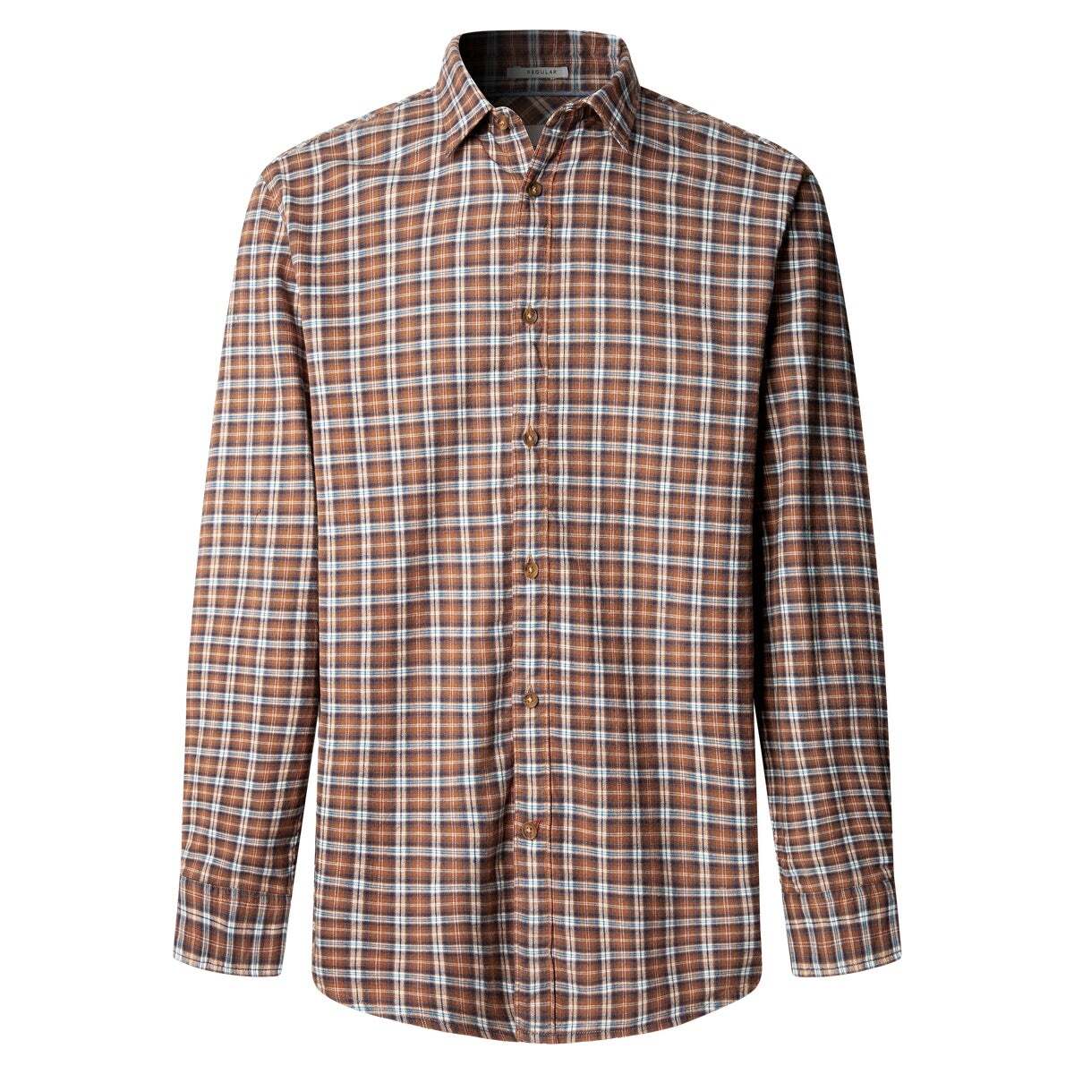 Chemise Coupe Regular À Carreaux orange rouille foncé, PEPE JEANS