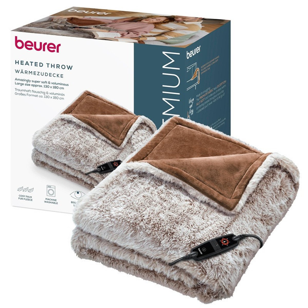 Couverture Chauffante - HD 92 Arctic Brown couleur unique, BEURER