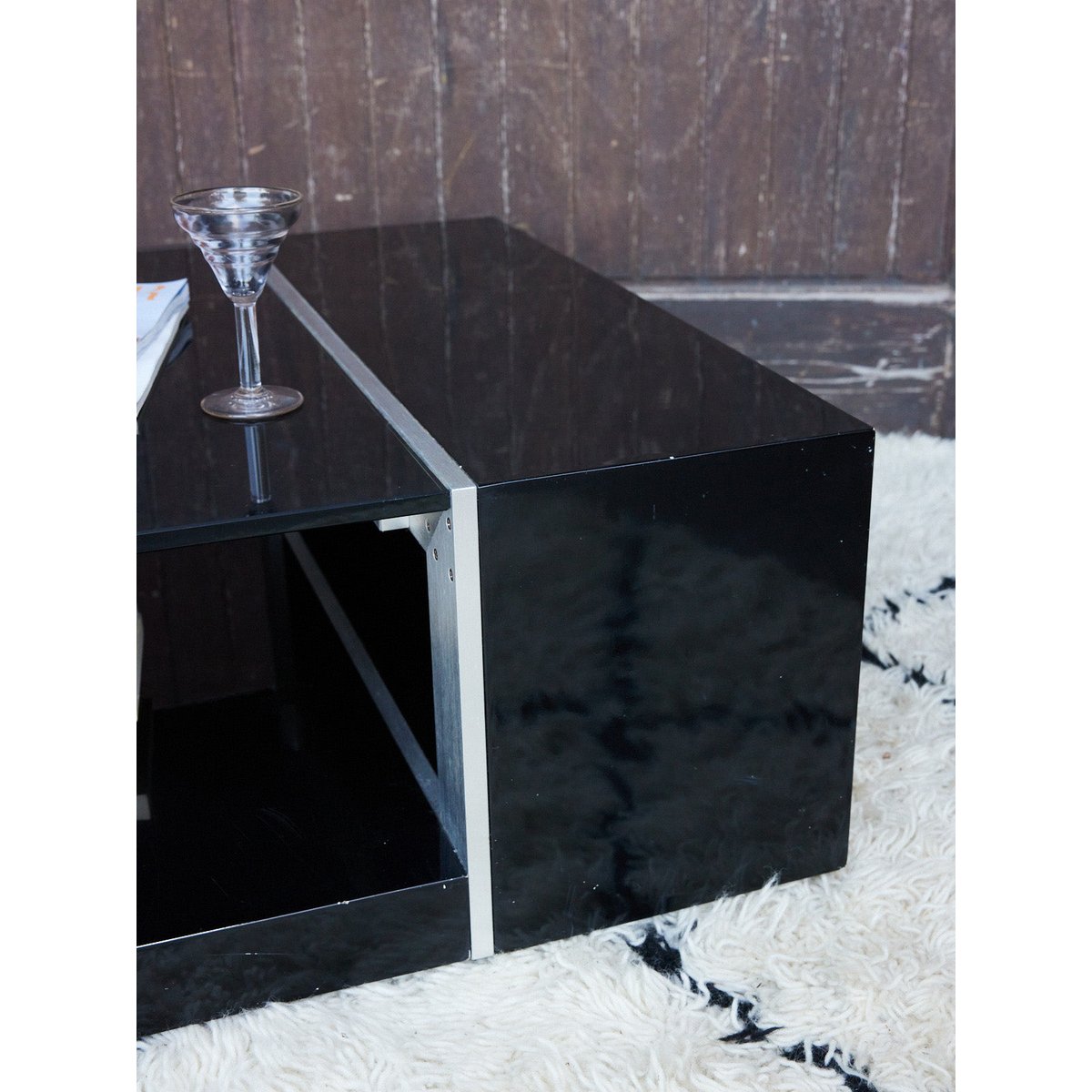 Table basse design en verre noir Donna N°1645 - Bon état noir, DEBONGOUT