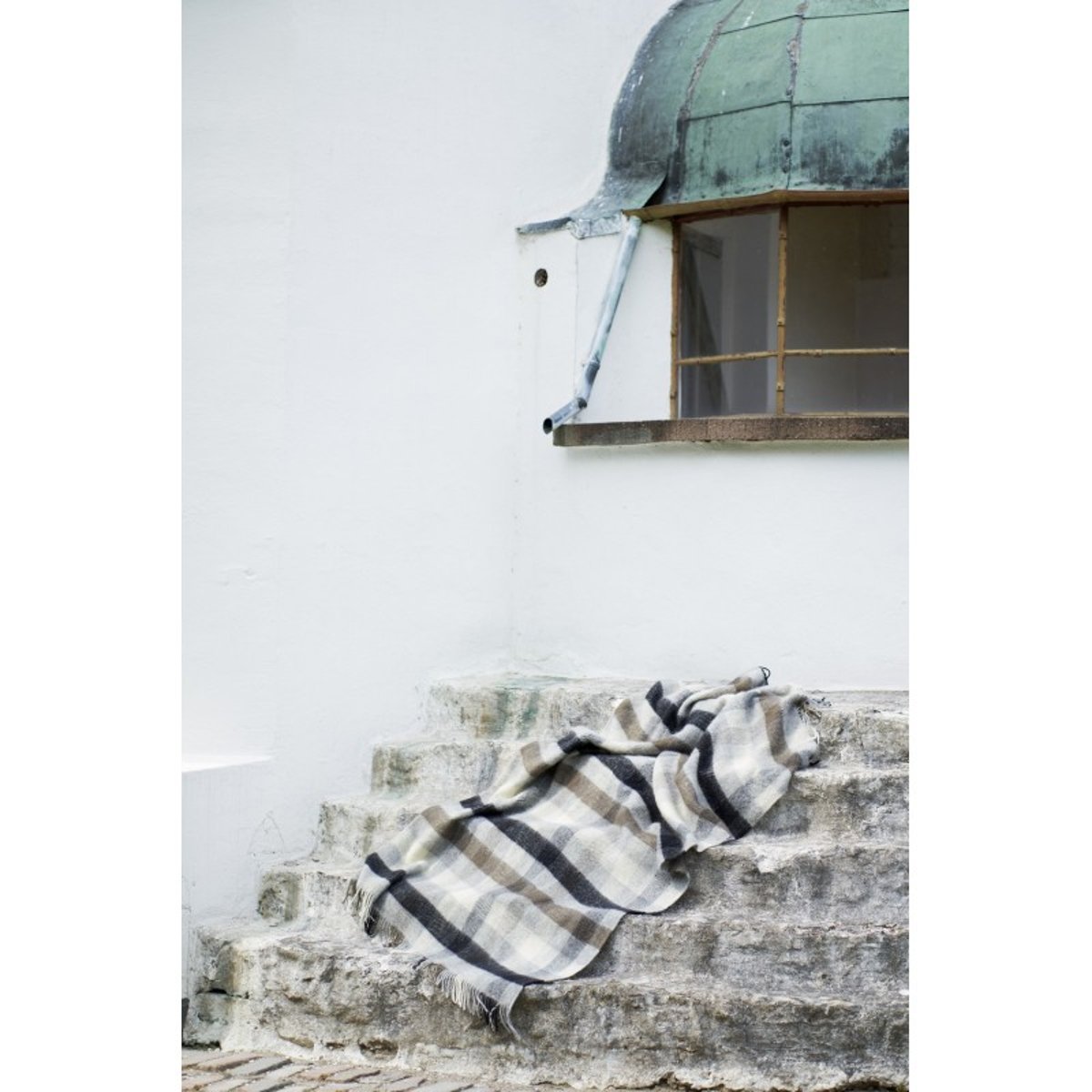 Plaid à carreaux laine agneau  GOTLAND MULTI gris, KLIPPAN