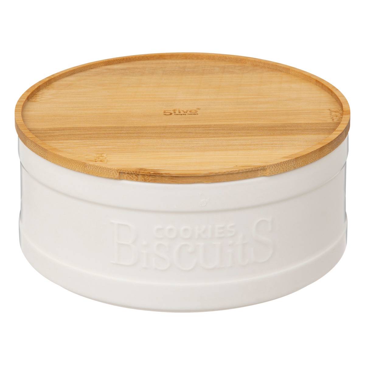 Boîte biscuits Céramique NATURÉO blanc, 5FIVE SIMPLY SMART