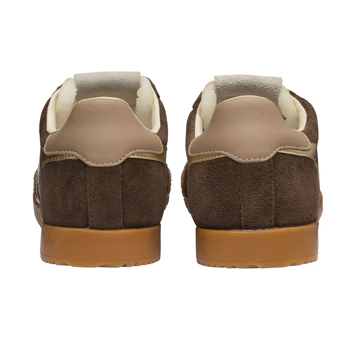 Elan Glitz leather trainers brown /gold-coloured, GOLA