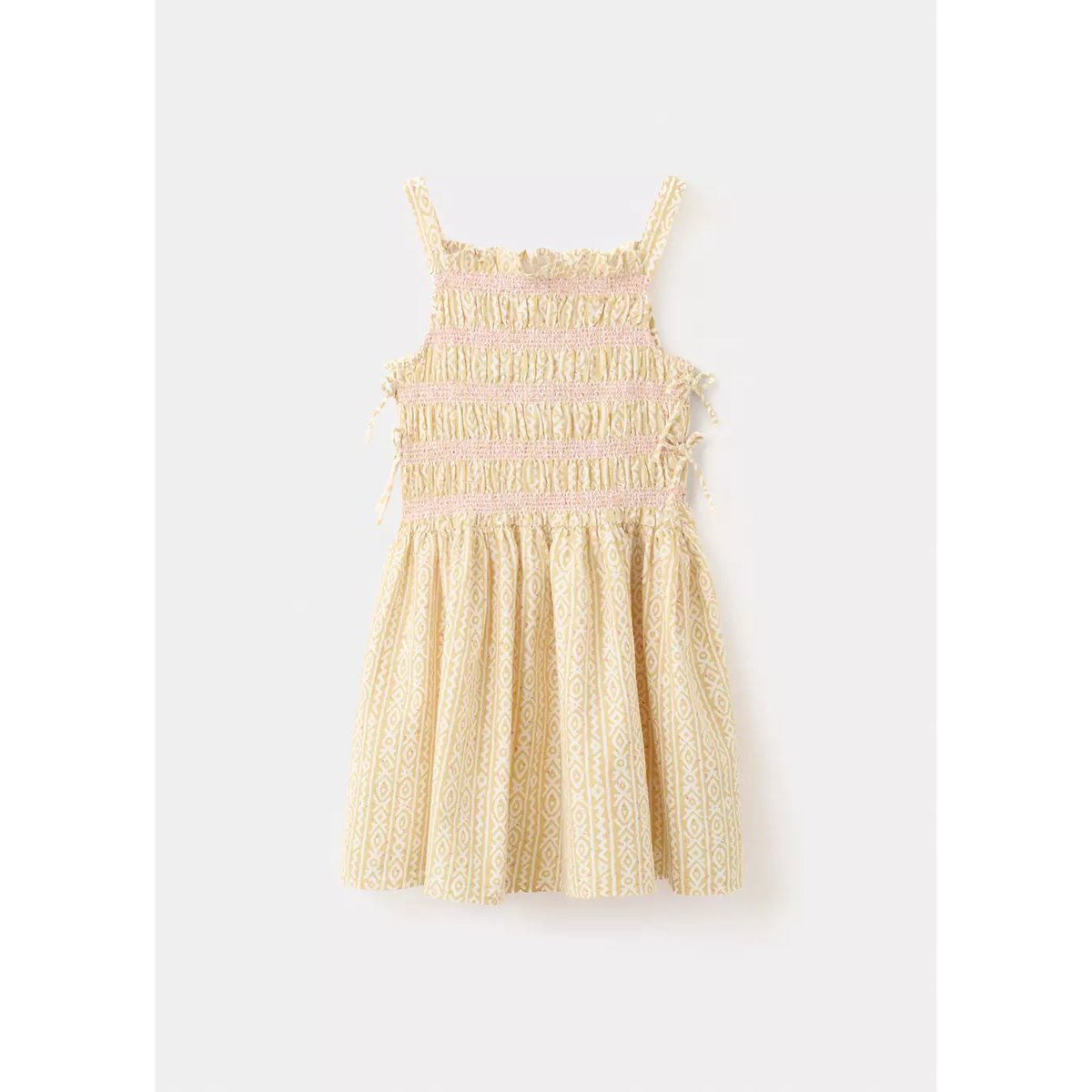 Robe imprimée avec liens sur les côtés écru, MANGO KIDS