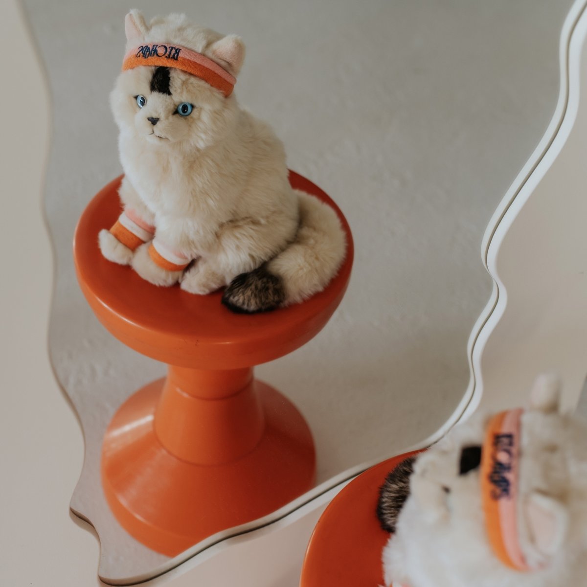 Peluche ecru, orange, rose, BT CHAPS