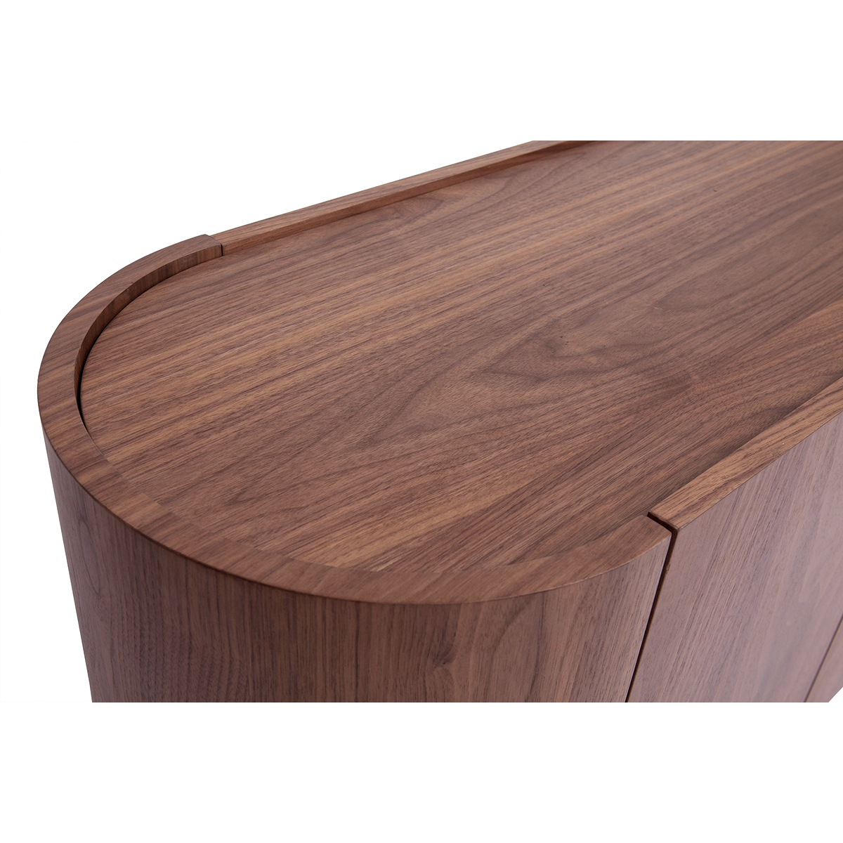 Buffet design bois foncé noyer et métal noir 3 portes L160 cm SKYE noyer, MILIBOO