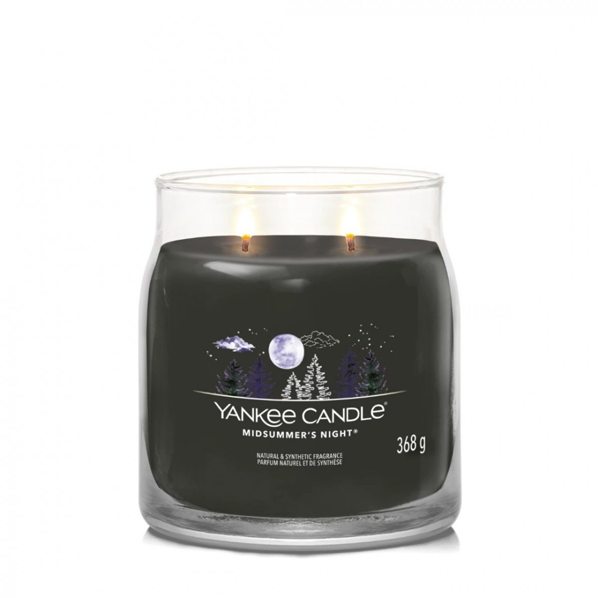 Bougie signature nuit d'été moyen modèle noir, YANKEE CANDLE