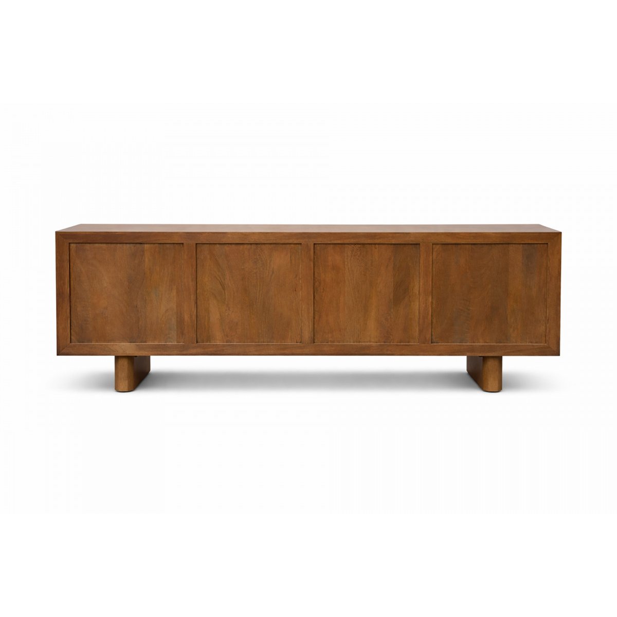 Buffet bas en bois massif 4 portes 200 cm, BELLECOUR marron foncé, BOBOCHIC