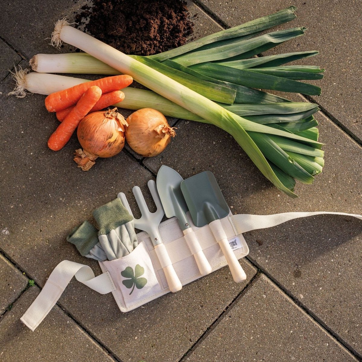 Ceinture de jardinage enfant 5 pièces vert, bois, JABADABADO