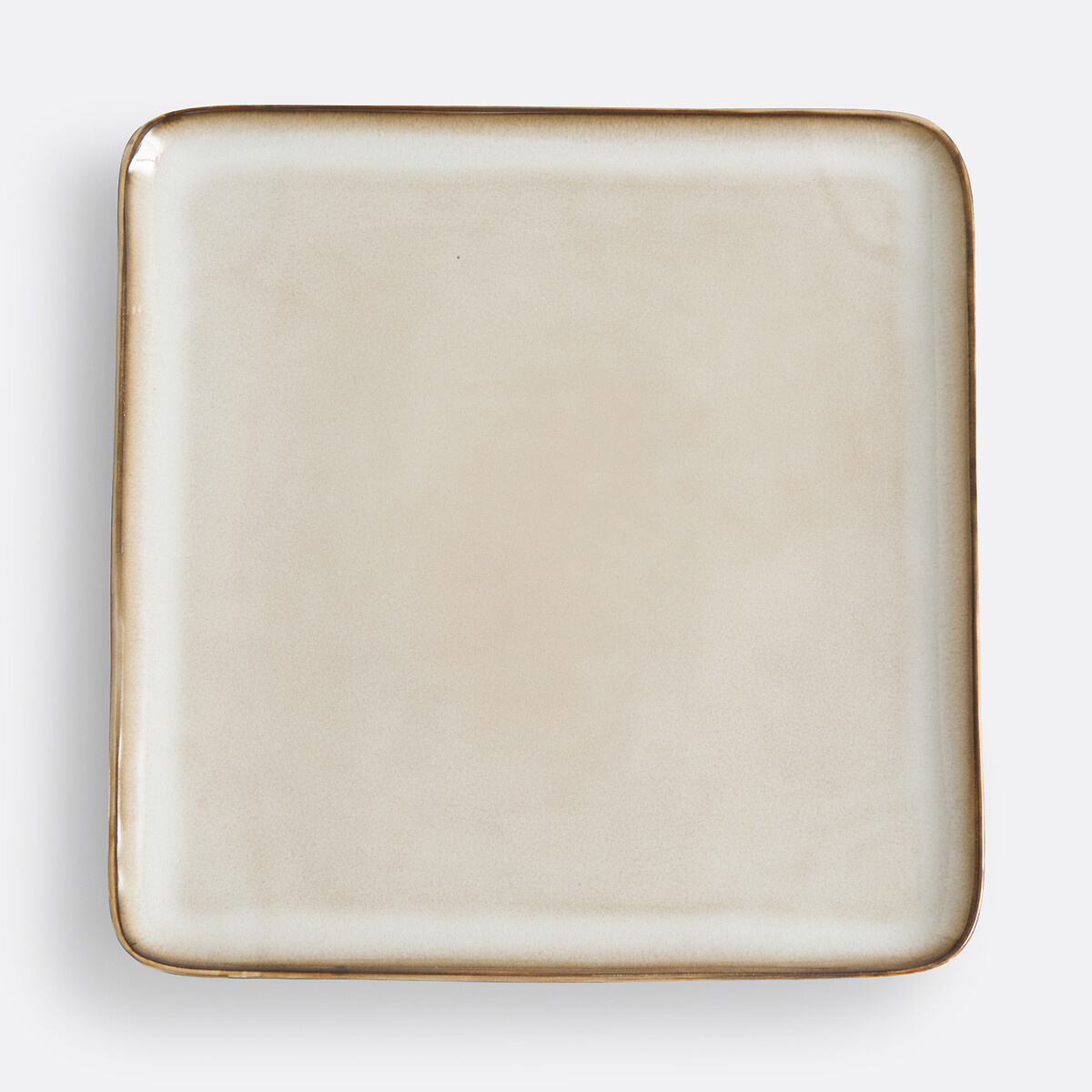 Lot 4 assiettes plates grès émail réactif, Calia ecru, LA REDOUTE INTERIEURS