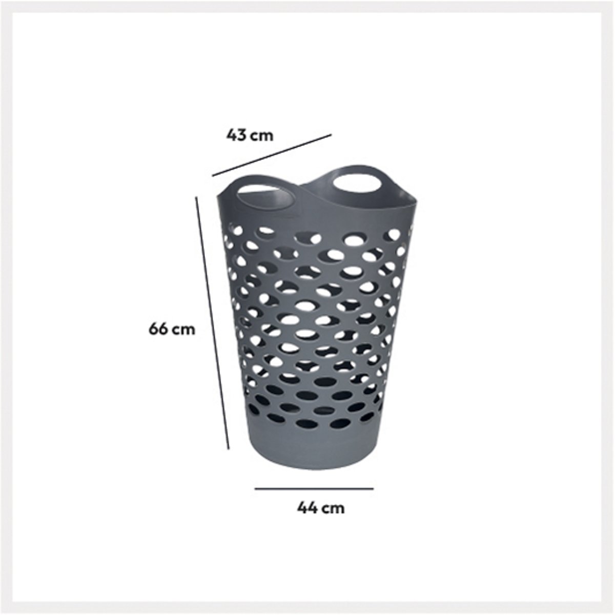 Corbeille à linge souple 60L gris, 5FIVE SIMPLY SMART