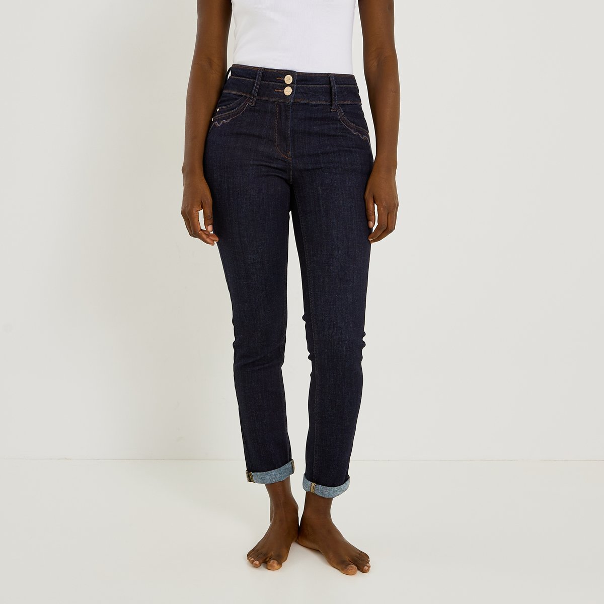 Jean tapered raccourci HANOI R02 bleu brut, GRAIN DE MALICE