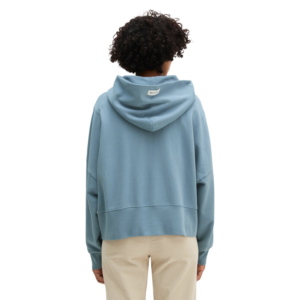 Hoodie relaxed avec du coton recyclé bleu, MARC O'POLO