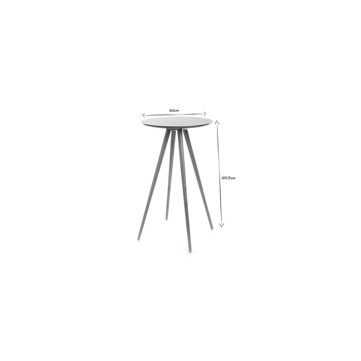 Table de bar ronde scandinave bois L60 cm NORDECO frêne, MILIBOO