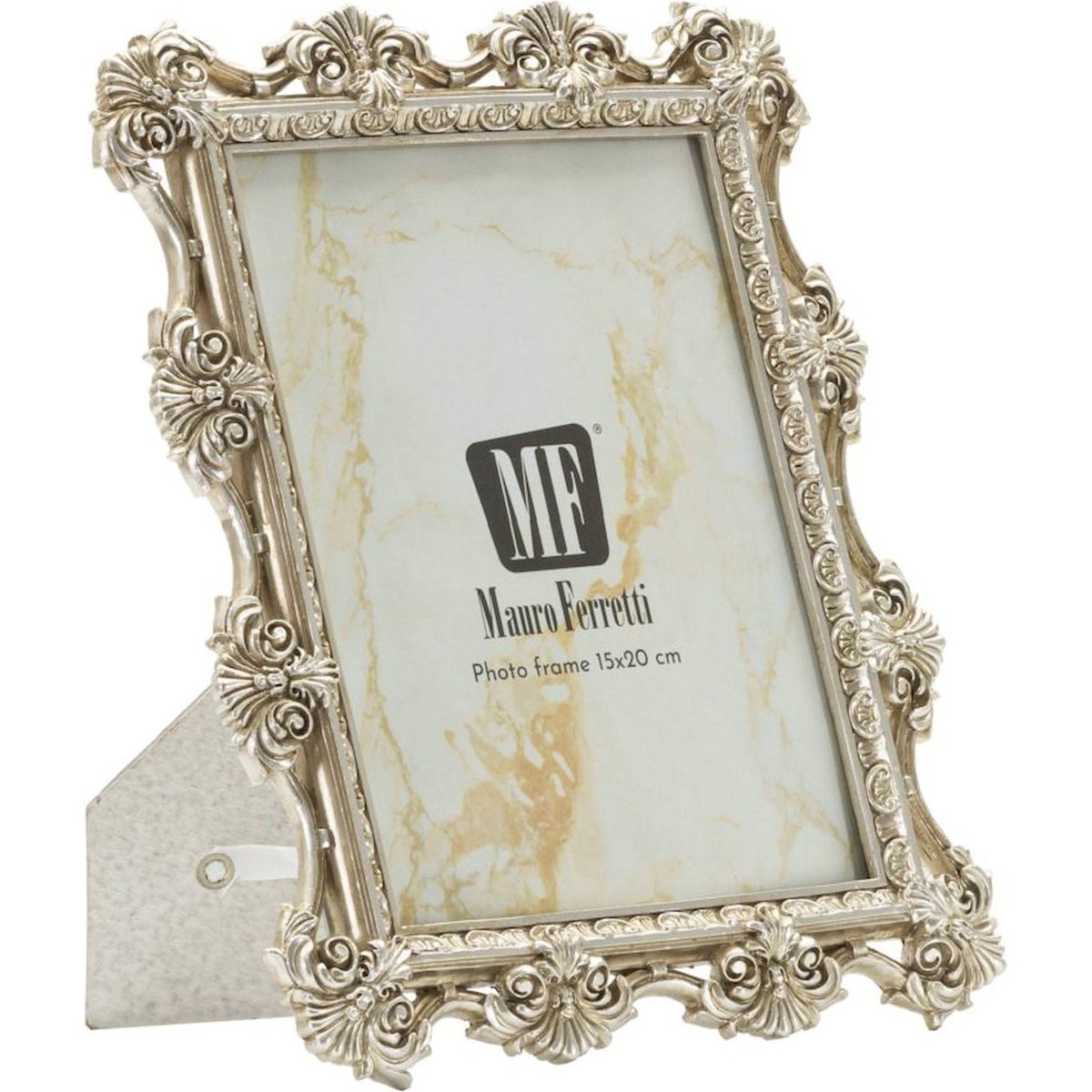 Cadre photo baroque ornements sous verre GLAM argenté, RECOLLECTION