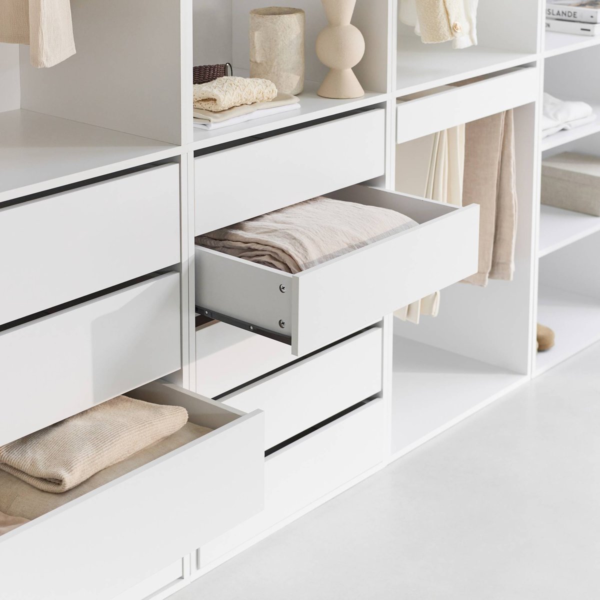 Kit dressing modulable décor bois 3 éléments MODULO blanc, SWEEEK