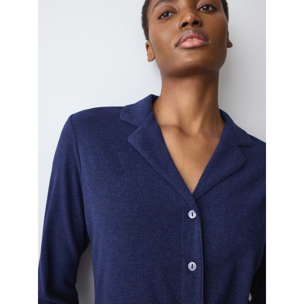 Maglia boyfriend in cotone a coste MIX & MATCH marine chiné, TRIUMPH