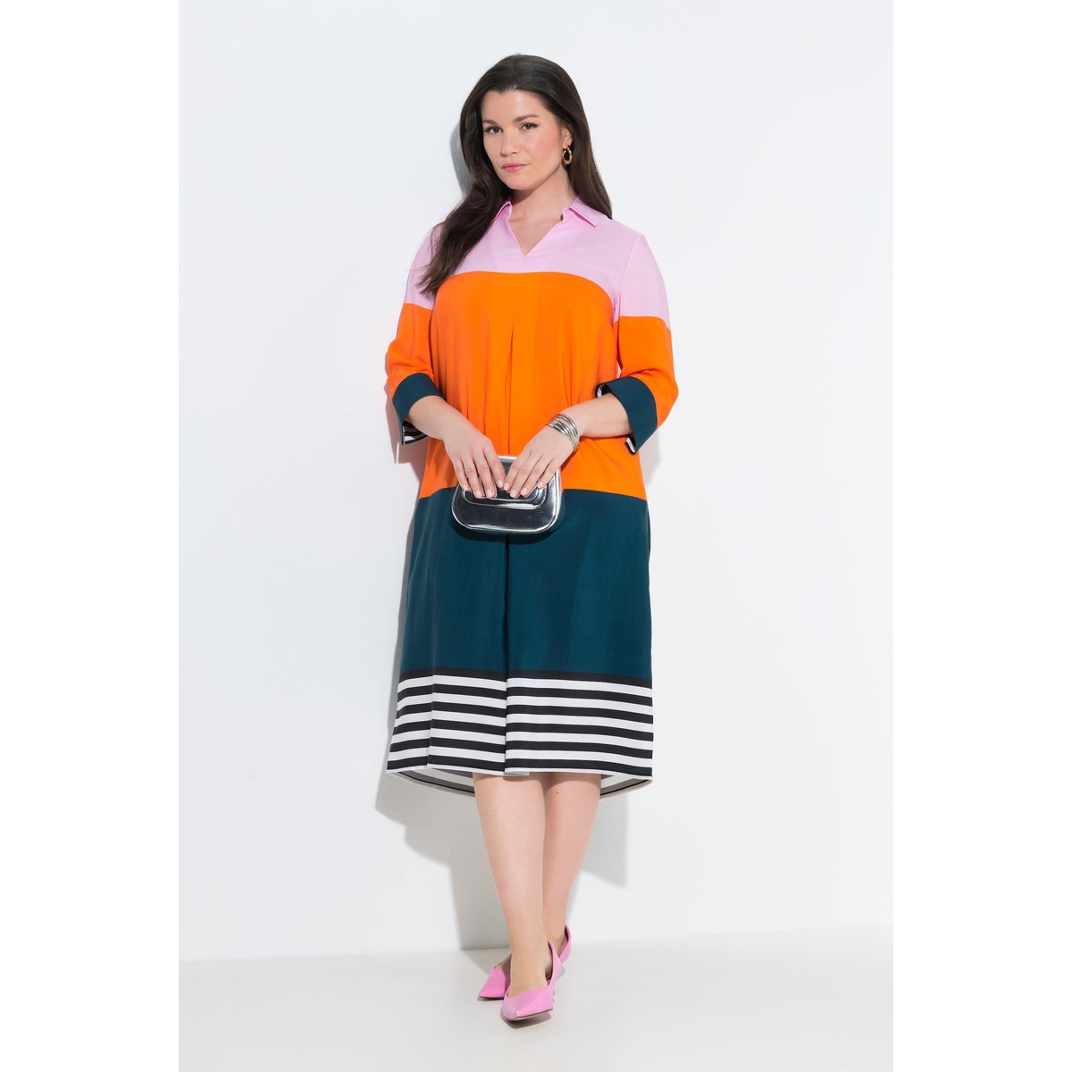 Robe midi en Lyocell vert foncé, ULLA POPKEN