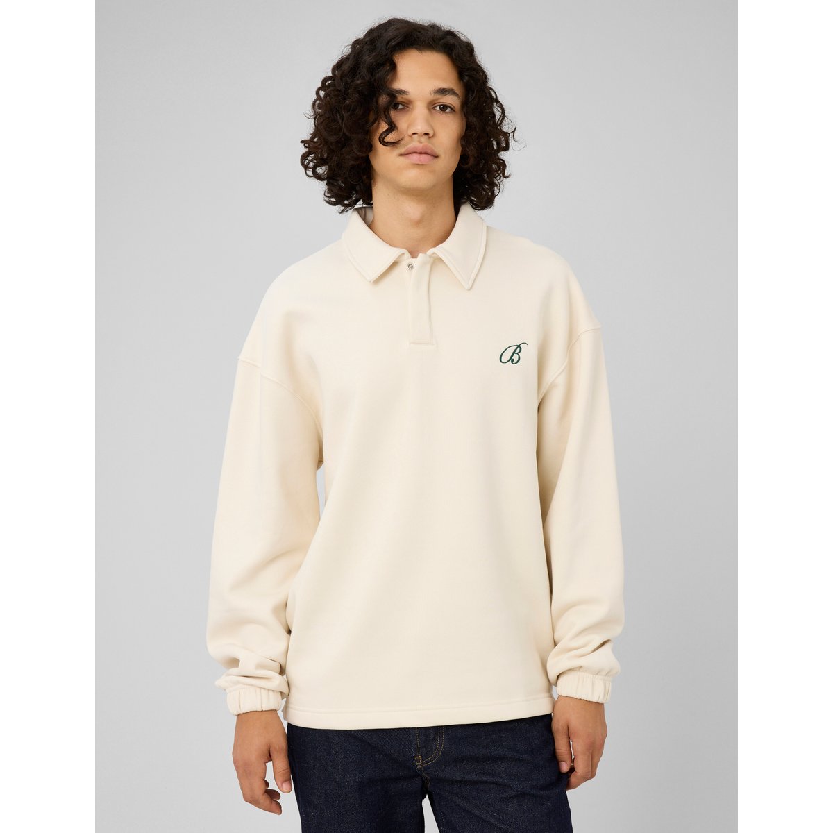 Sweat col polo naturel, BZB