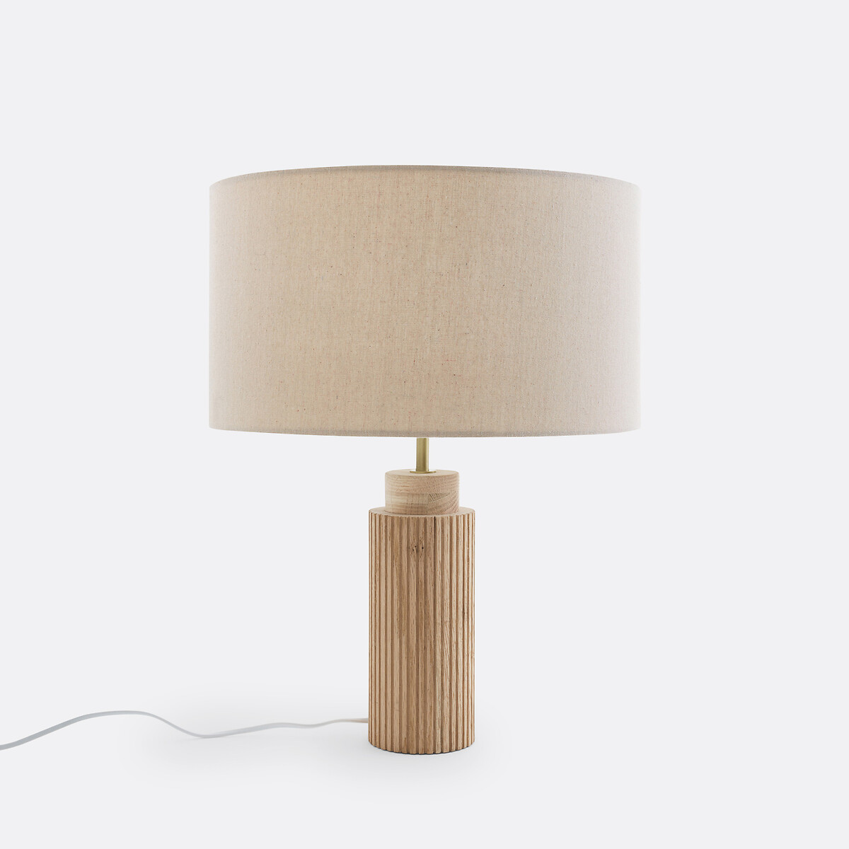 Lampe à poser en chêne, métal fer et lin, Idna naturel lin, LA REDOUTE INTERIEURS