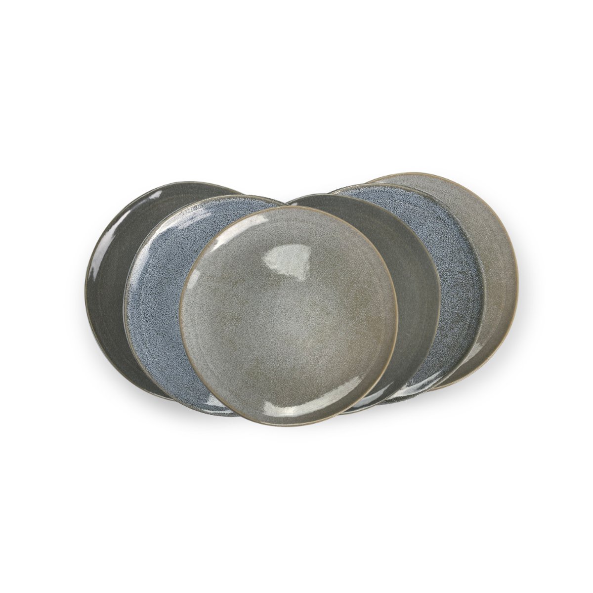 Lot de 6 assiettes à dessert, ZAO gris, ARTIME
