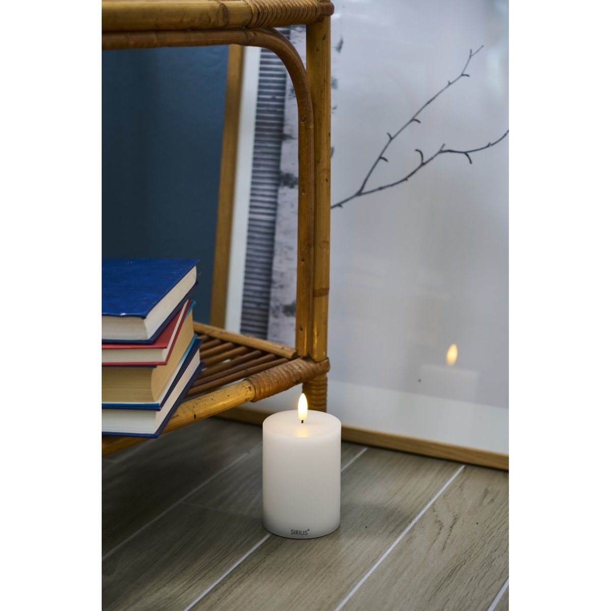 Bougie LED Sille D 7cm à Piles blanche, SIRIUS
