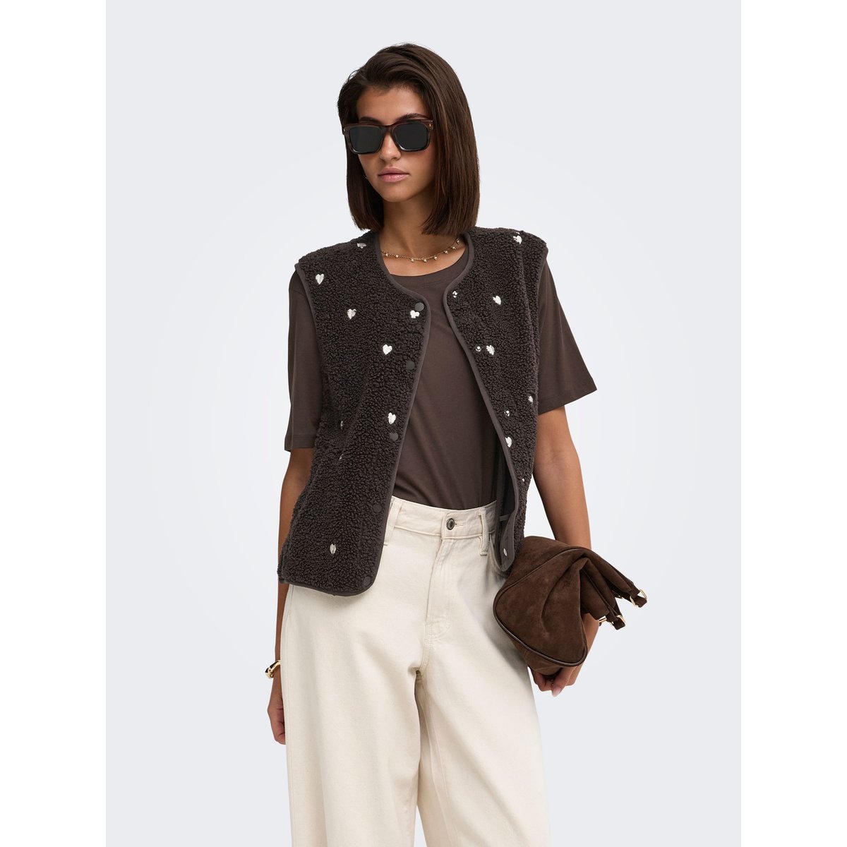 Gilet marron - chocolate torte, JDY