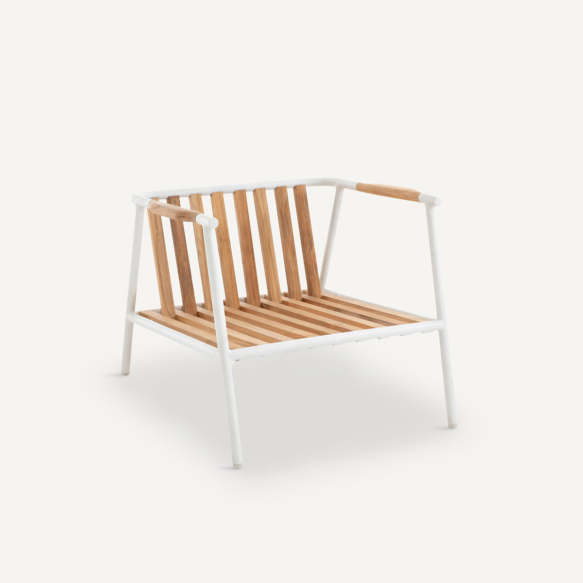 Fauteuil de jardin aluminium et teck, Isabbo blanc, AM.PM
