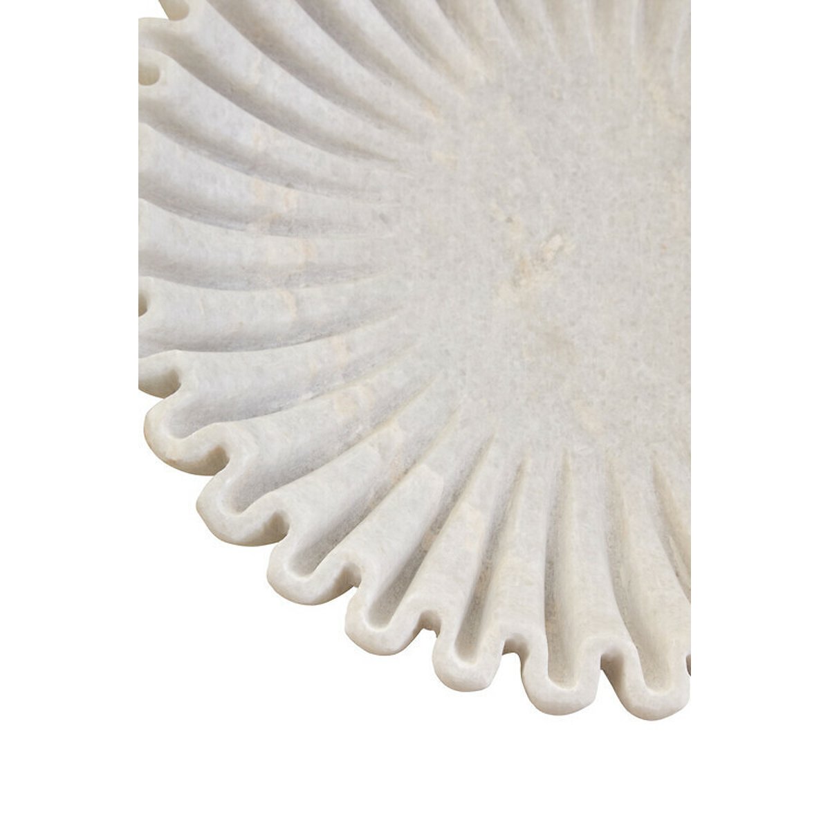 Large Decorative Fluted Marble Bowl in White white, FIFTY FIVE SOUTH