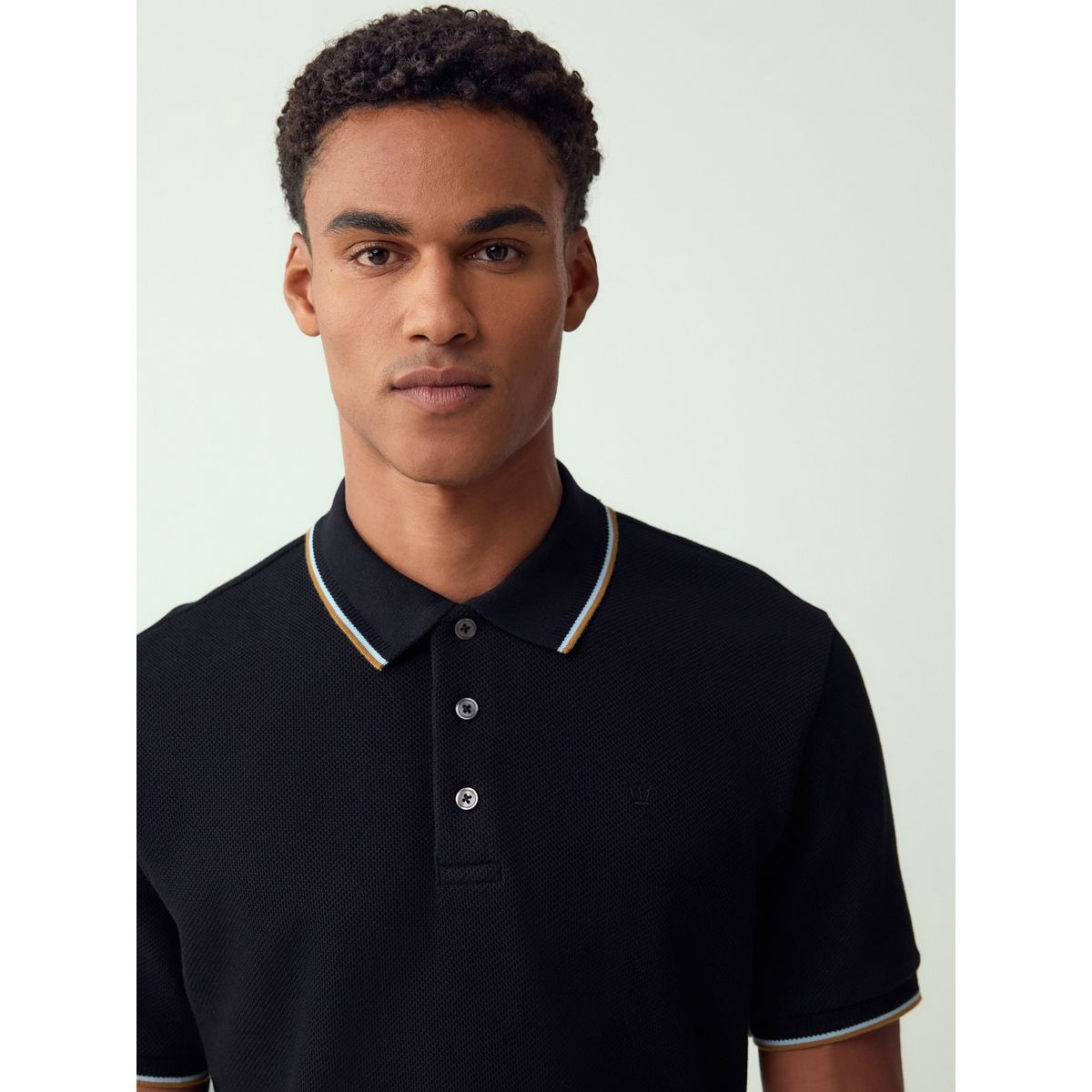 Polo manches courtes à liserés noir, NEXT