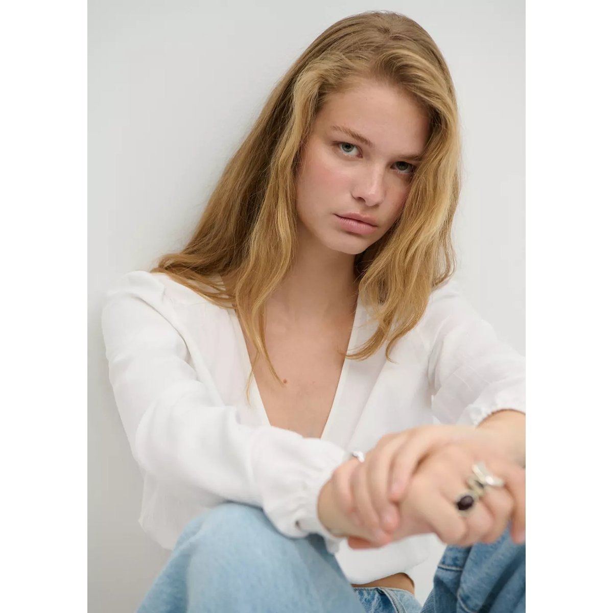 Chemisier texturé bouffant blanc cassé, MANGO TEEN