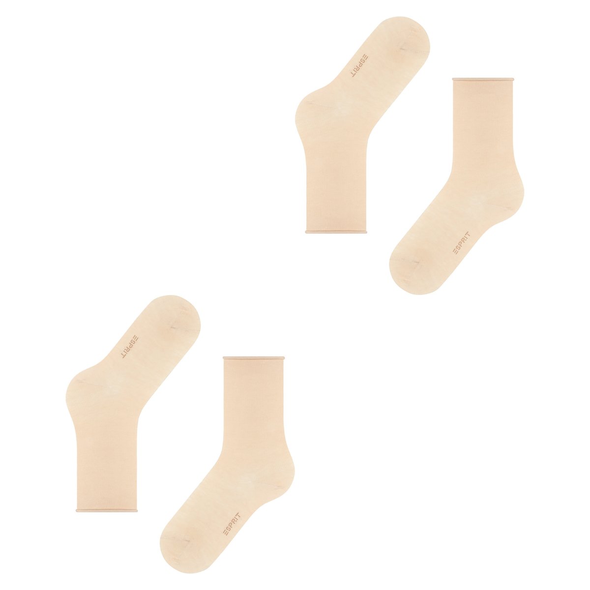 Chaussettes Basic Pure 2-Pack Opaque creme, ESPRIT