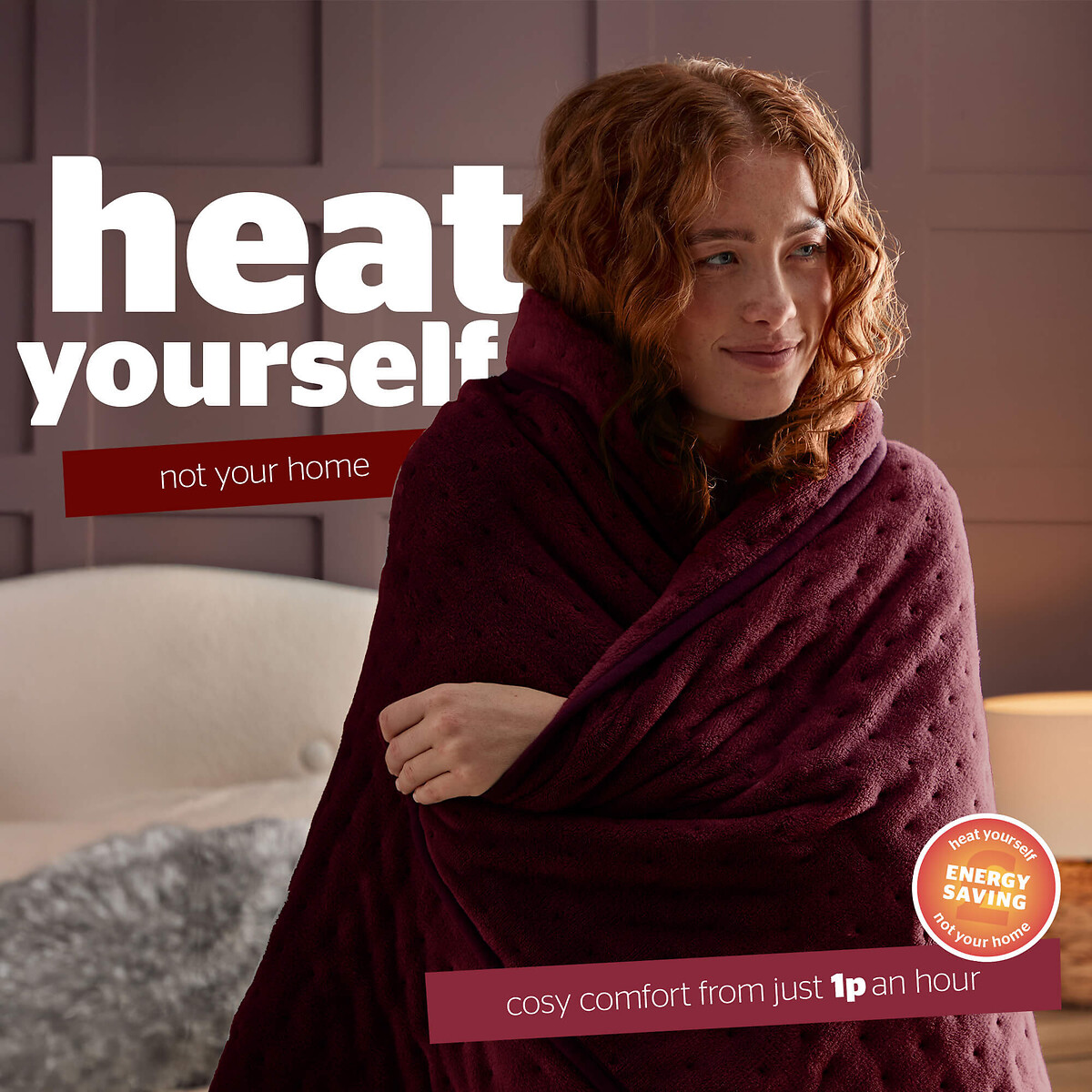 Luxury Heated Throw berry, SILENTNIGHT