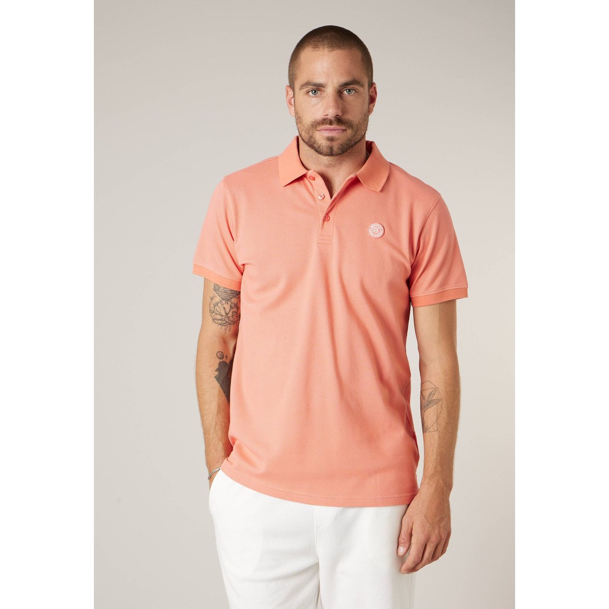 Polo homme en coton BAKY tangerine, DEELUXE
