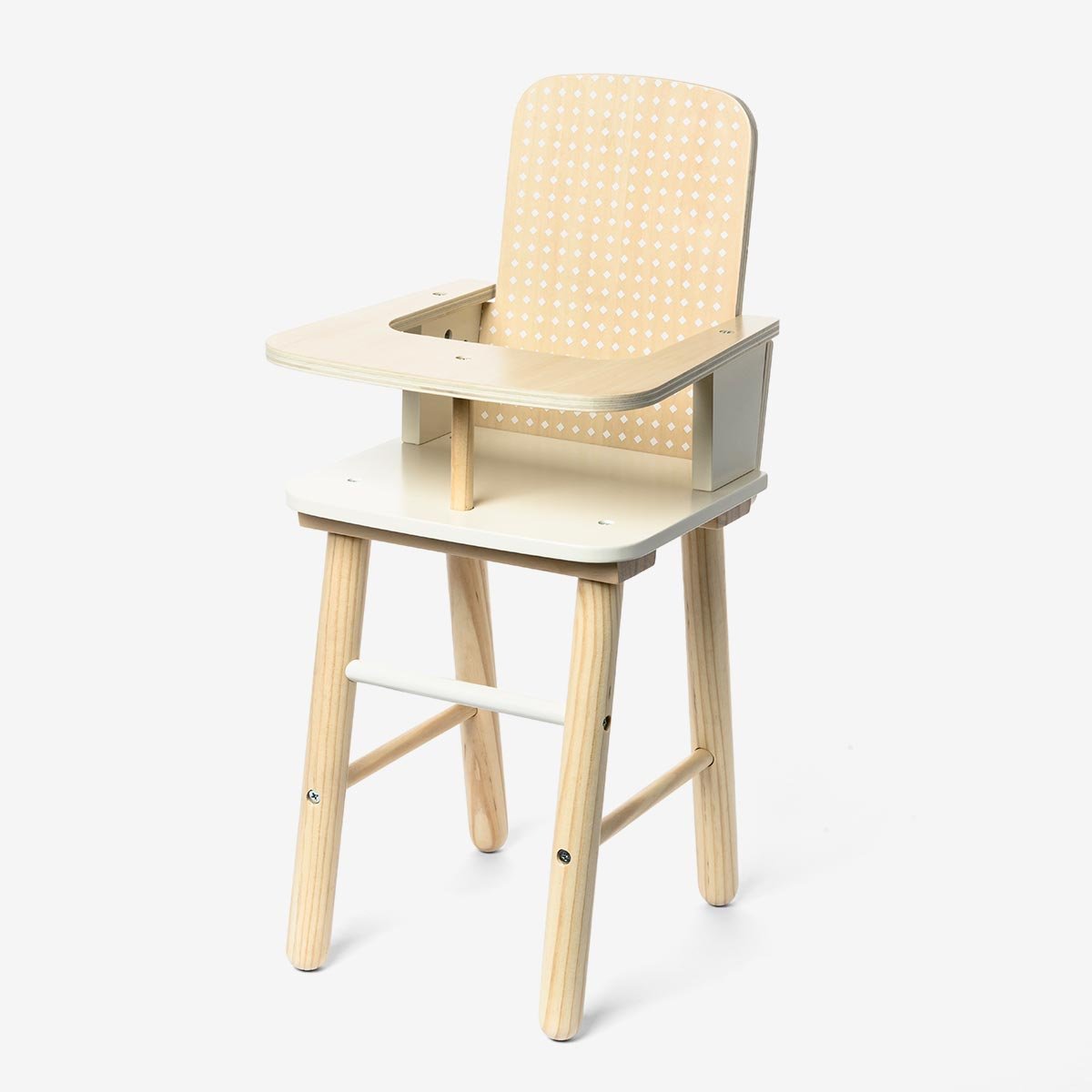 Chaise haute en bois pour poupée blanc, OXYBUL 