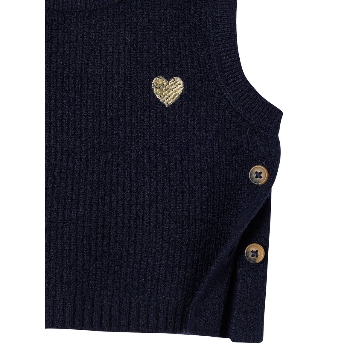 Pull bébé sans manches marine, VERTBAUDET