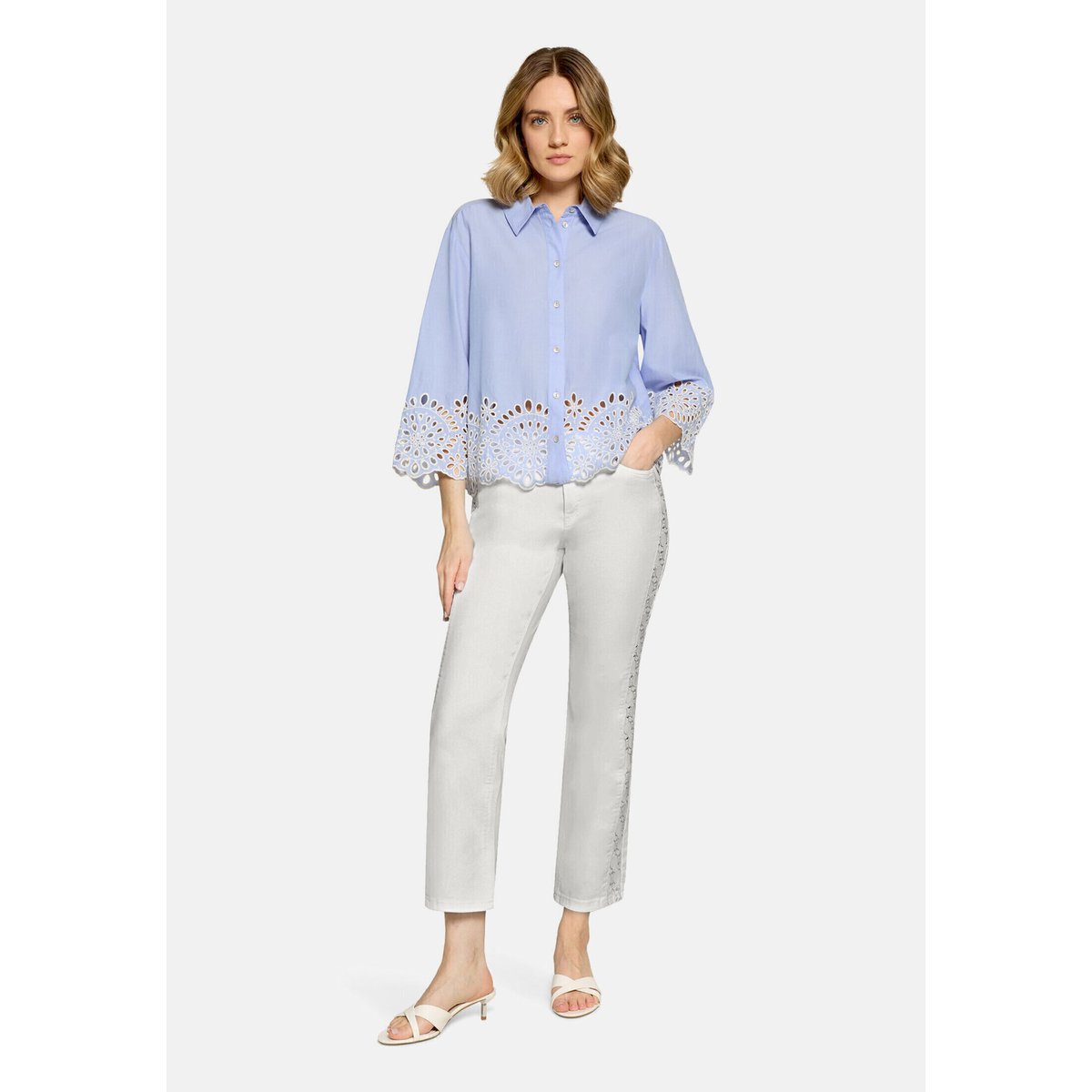 Jean Regular Fit à motif ajouré blanc, CARTOON