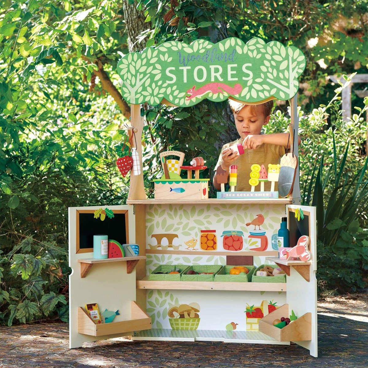 Marchande et Théâtre Woodland beige, TENDER LEAF TOYS