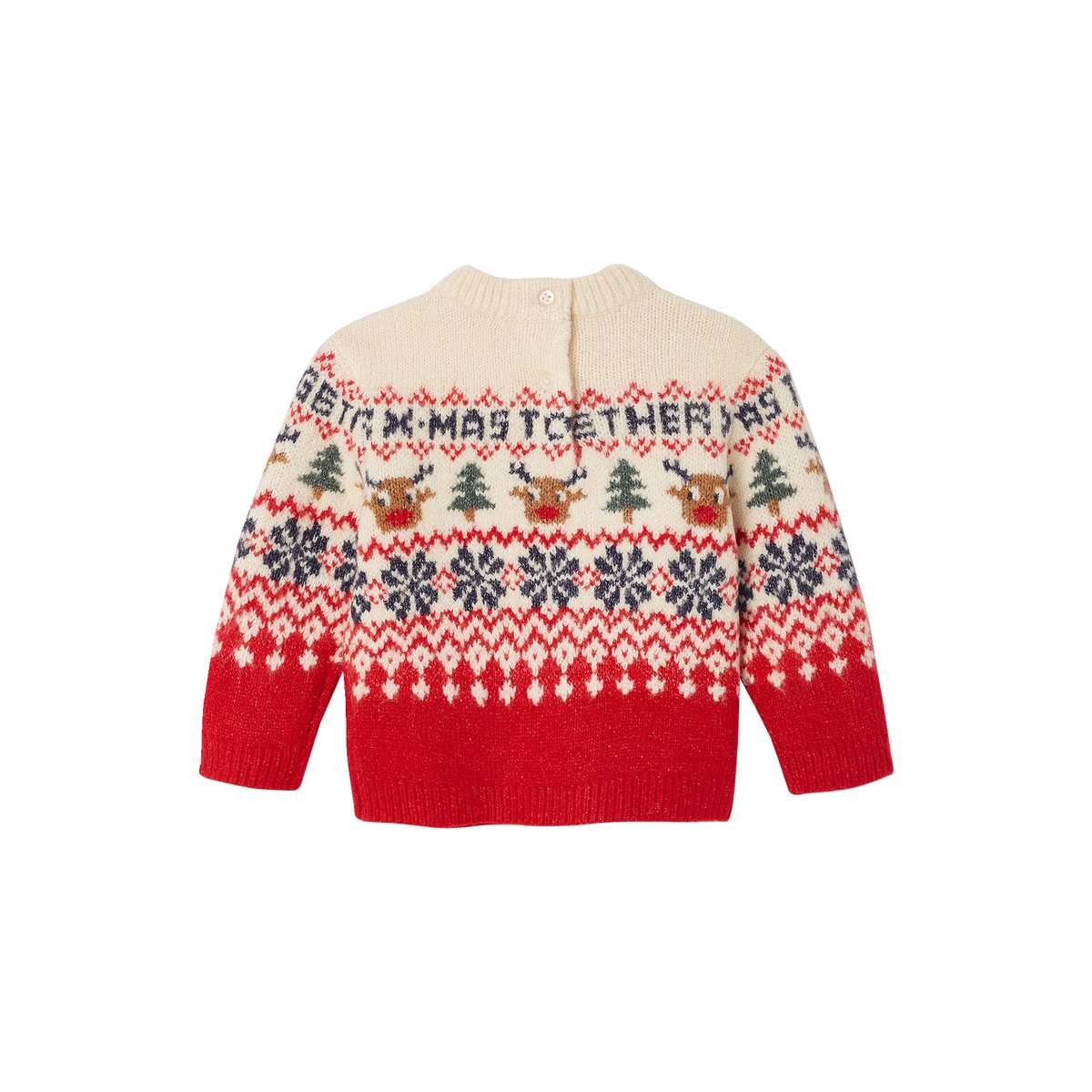 Pull de Noël mixte Capsule Famille rouge, VERTBAUDET