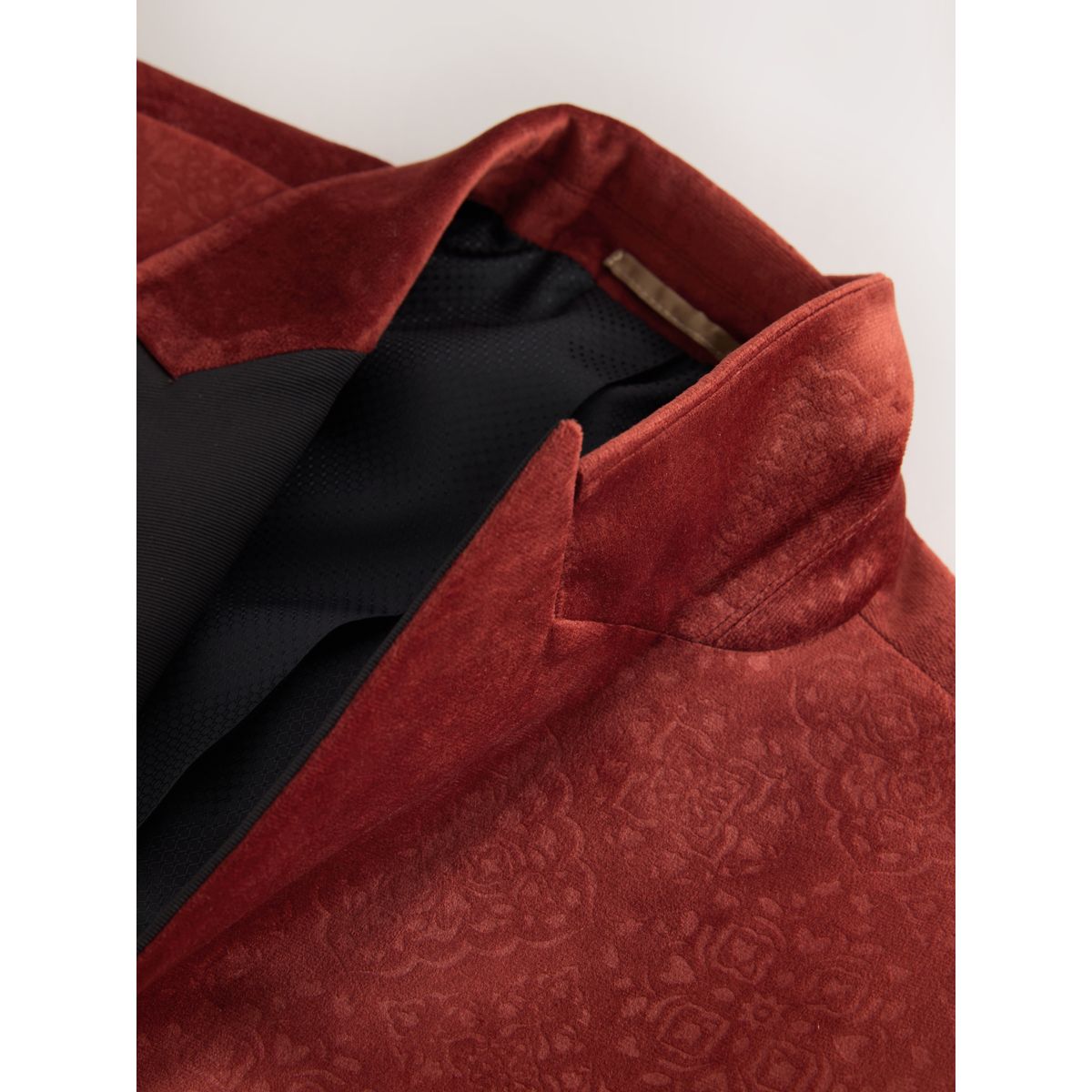 Blazer slim en velours avec médaillon embossé marron rouille, NEXT