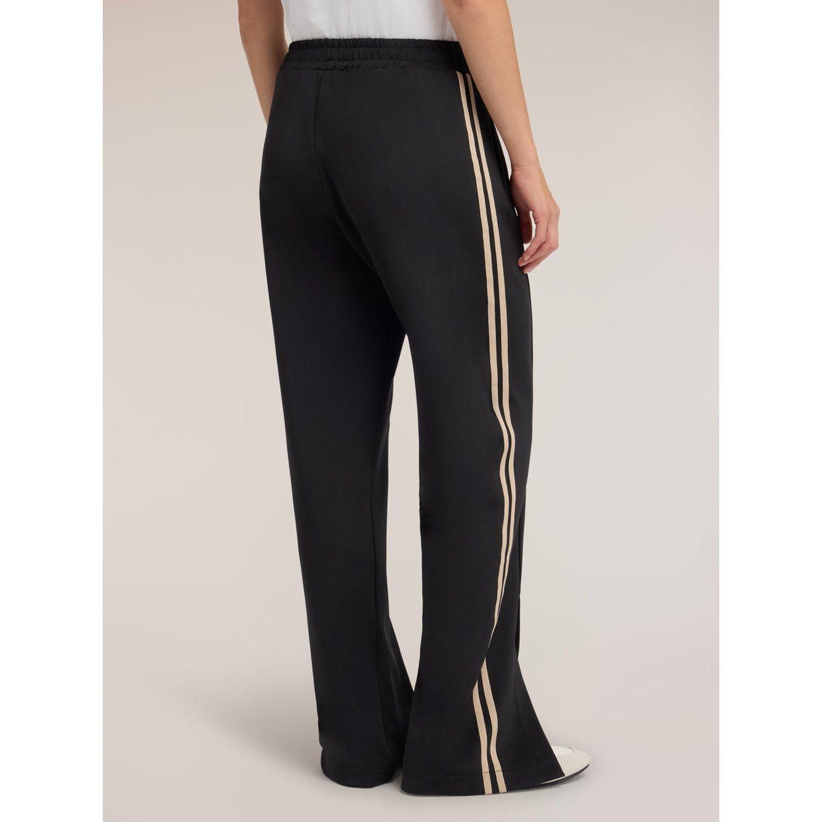 Pantalon palazzo avec bandes latérales contrastées noir, MOTIVI