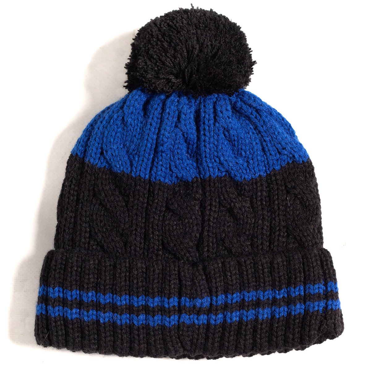 Bonnet bicolore POMPON navy, SHILTON