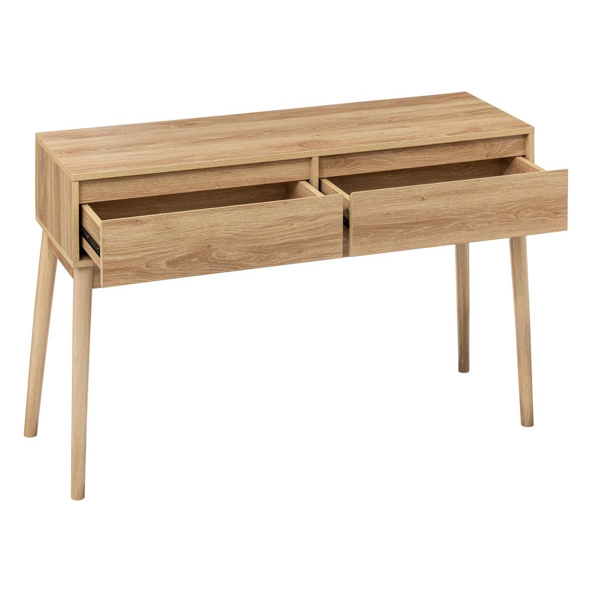 Console 2 tiroirs effet chêne naturel ABANA beige, 5FIVE SIMPLY SMART
