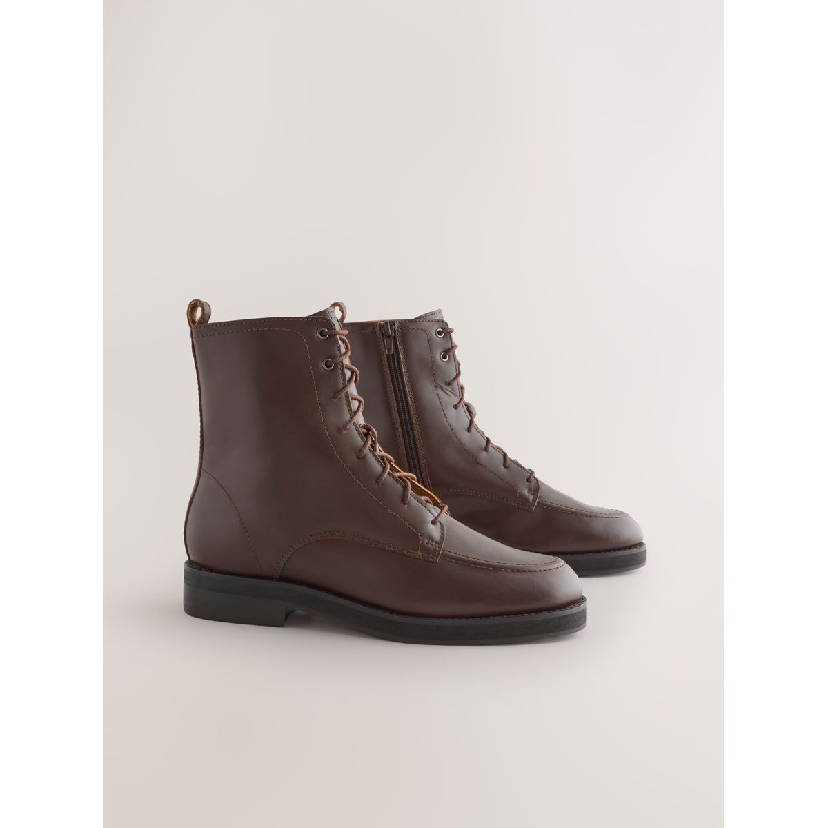 Bottines forever comfort® à lacets cuir rouge bourgogne, NEXT
