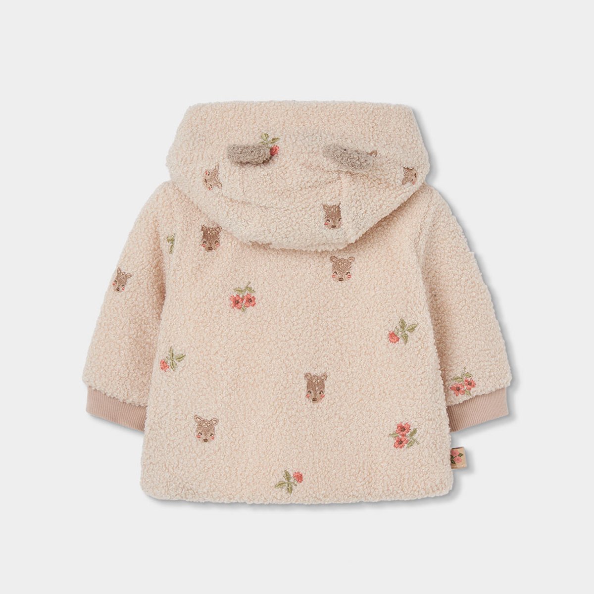 Veste molleton bébé broderie fleurs blanc, BOBOLI