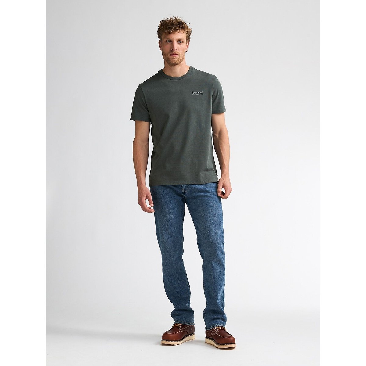 Crew Neck Short Sleeve T-Shirt dark green, PETROL INDUSTRIES