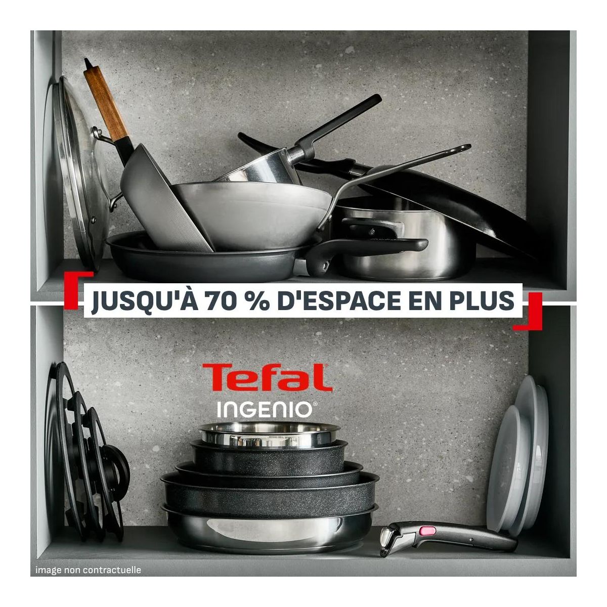 Poêle Ingenio Excellence Ceramic 26cm noir, TEFAL